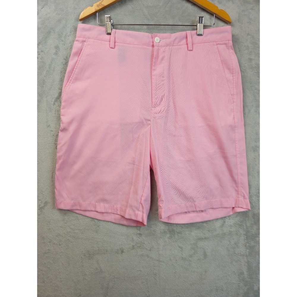 FootJoy Men Shorts 36x9.5 Pink Solid Golf Mid Rise Nylon Performance Lightweight